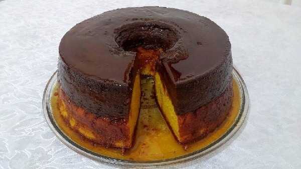 Bolo de Cenoura com Pudim de Chocolate