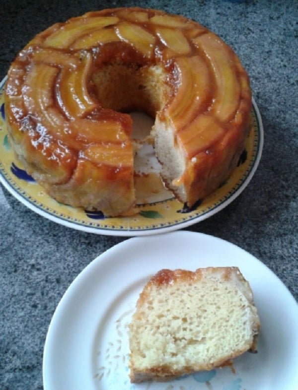 Bolo de Banana Caramelada de Liquidificador