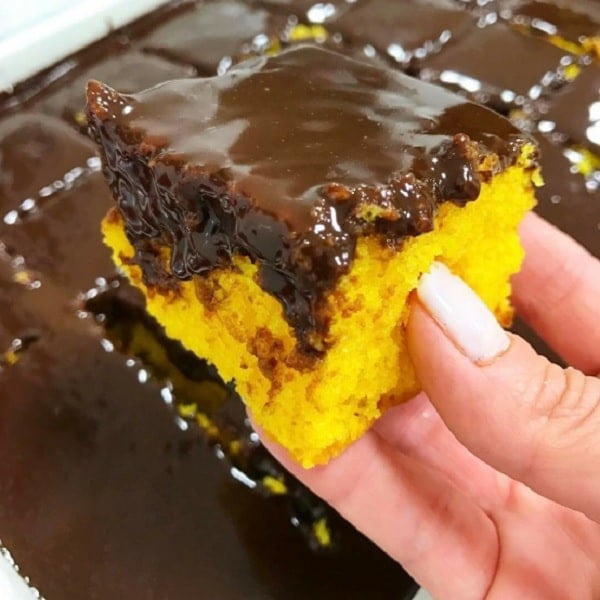 Bolo de Cenoura com Cobertura de Chocolate e Mel