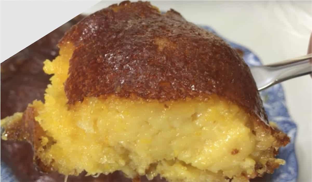 Bolo de milho cremoso da roça vendido na festa do milho saboroso e delicioso