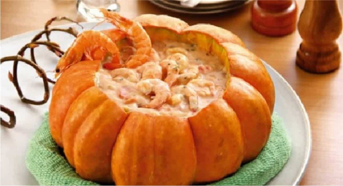 Camarão na moranga, uma sugestão deliciosa para o almoço de dia das mães