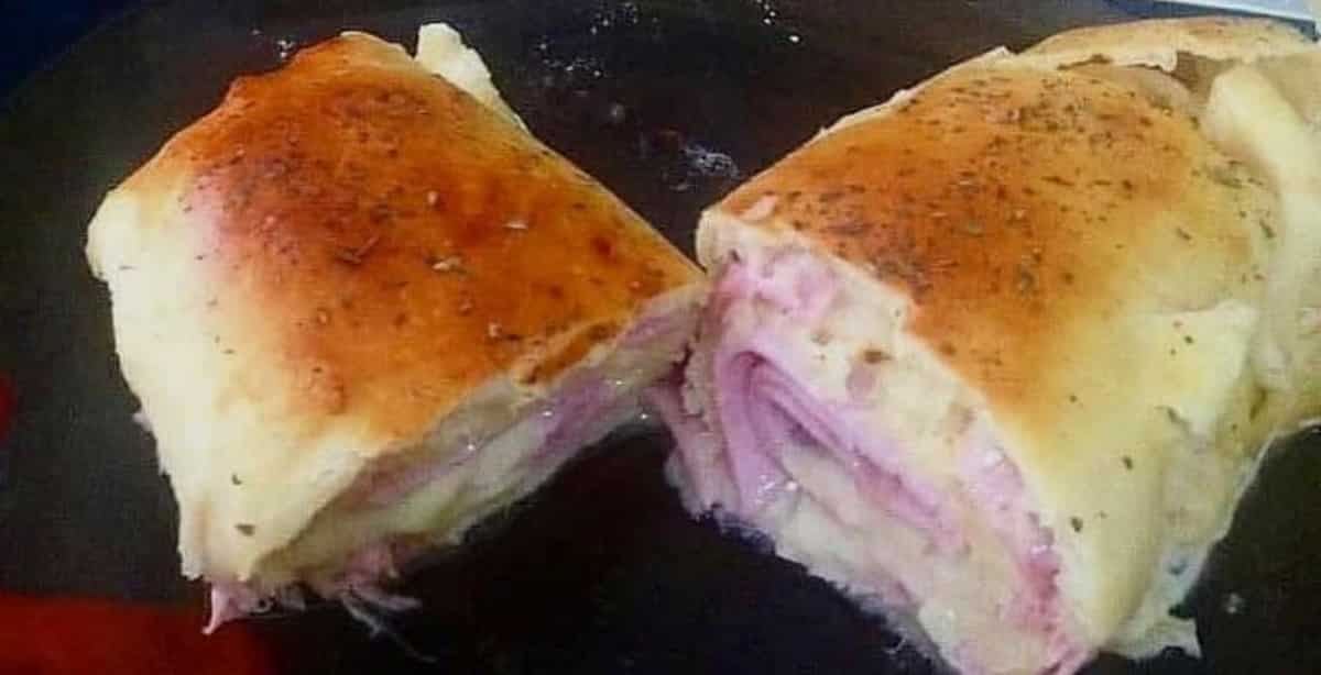 Pão caseiro recheado igual mamãe fazia para o um lanche da tarde muito especial