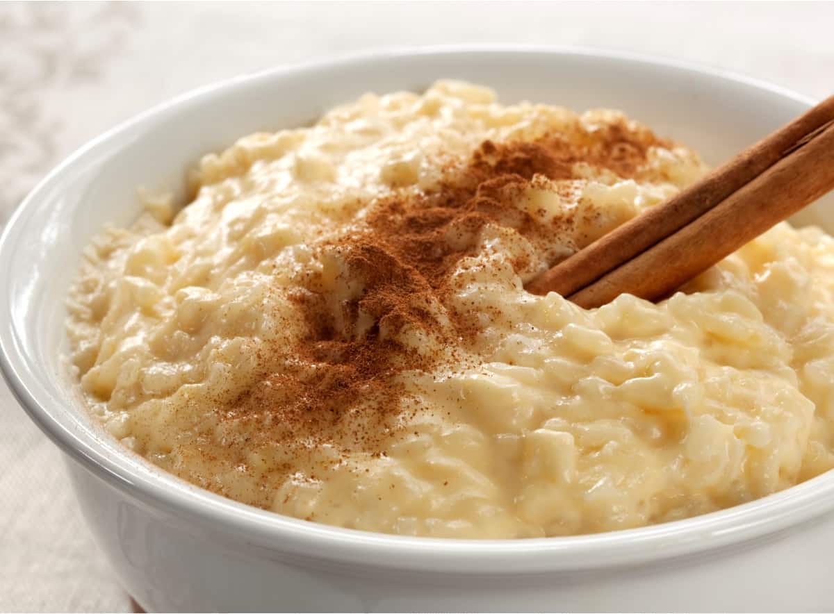 Arroz doce cremosíssimo com canela do hotel fazenda mineiro
