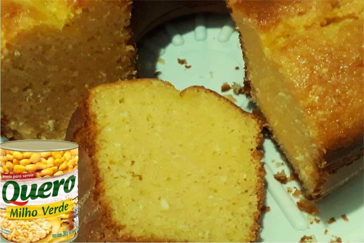 Bolo de milho de lata muito fofinho e delicioso feito rapidinho no liquidificador