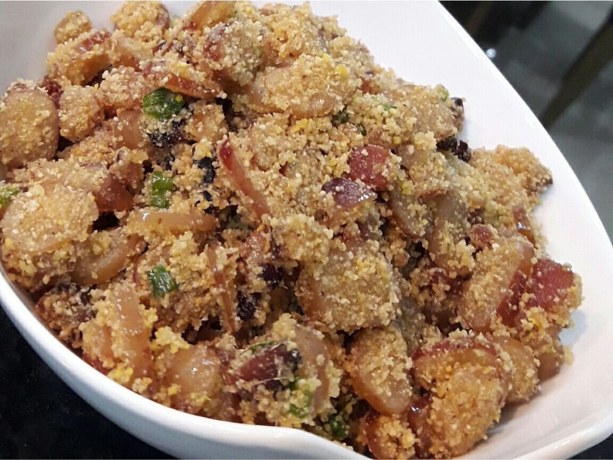 Farofa de pinhão com bacon uma receita fácil deliciosa e perfeita para o inverno