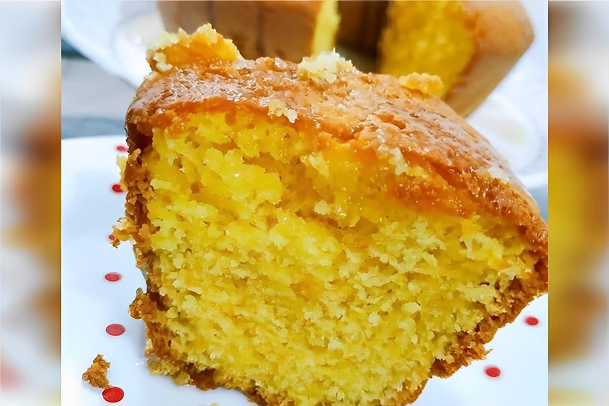Bolo de fubá com laranja de hotel fazenda de café colonial fácil e delicioso