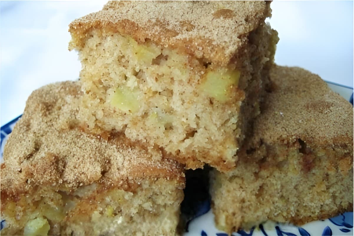 Bolo de maçã com canela e pedaços inteiros de maçã receita que aprendi com minha avó