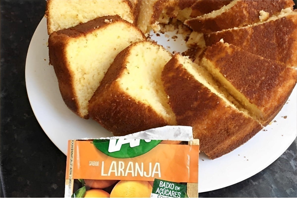 Bolo de laranja com suco Tang uma receita prática e fácil para seu lanche ou café
