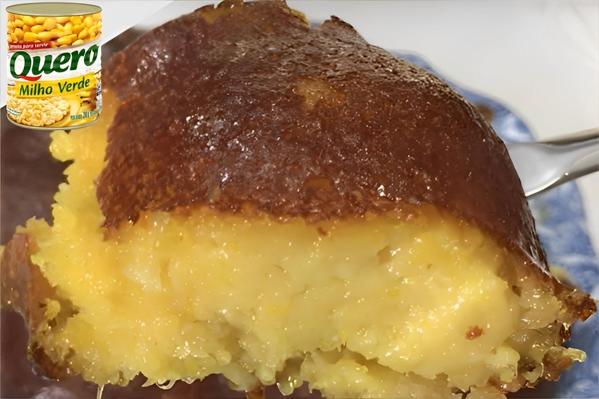 Bolo de milho cremoso feito com milho de latinha receita da fazenda