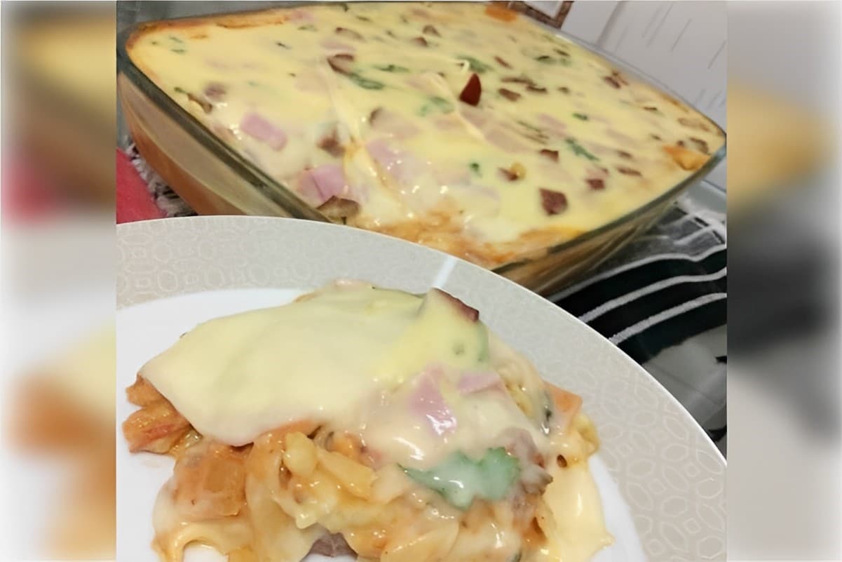 Macarrão cremoso com calabresa e creme de batatas fácil e delicioso sua família vai amar