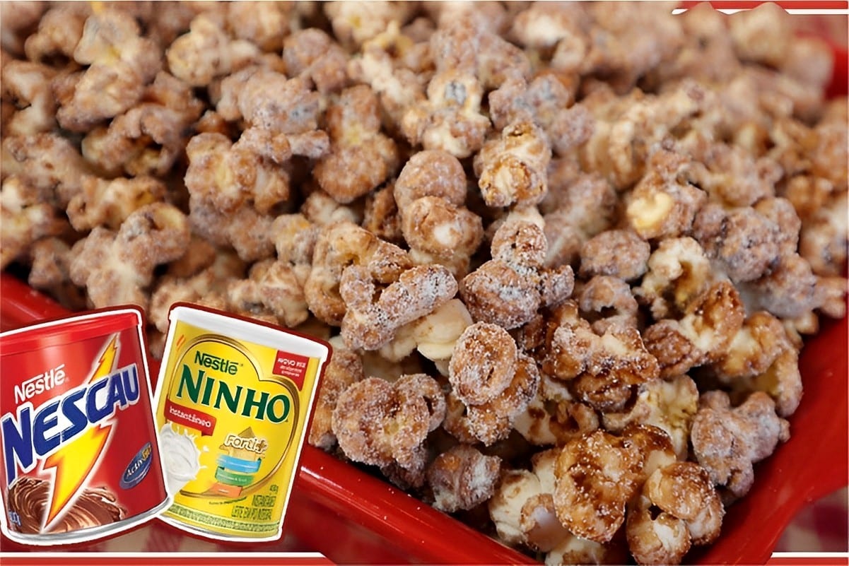 Pipoca doce fácil para você fazer e comer assistindo um filme nesse fim de semana