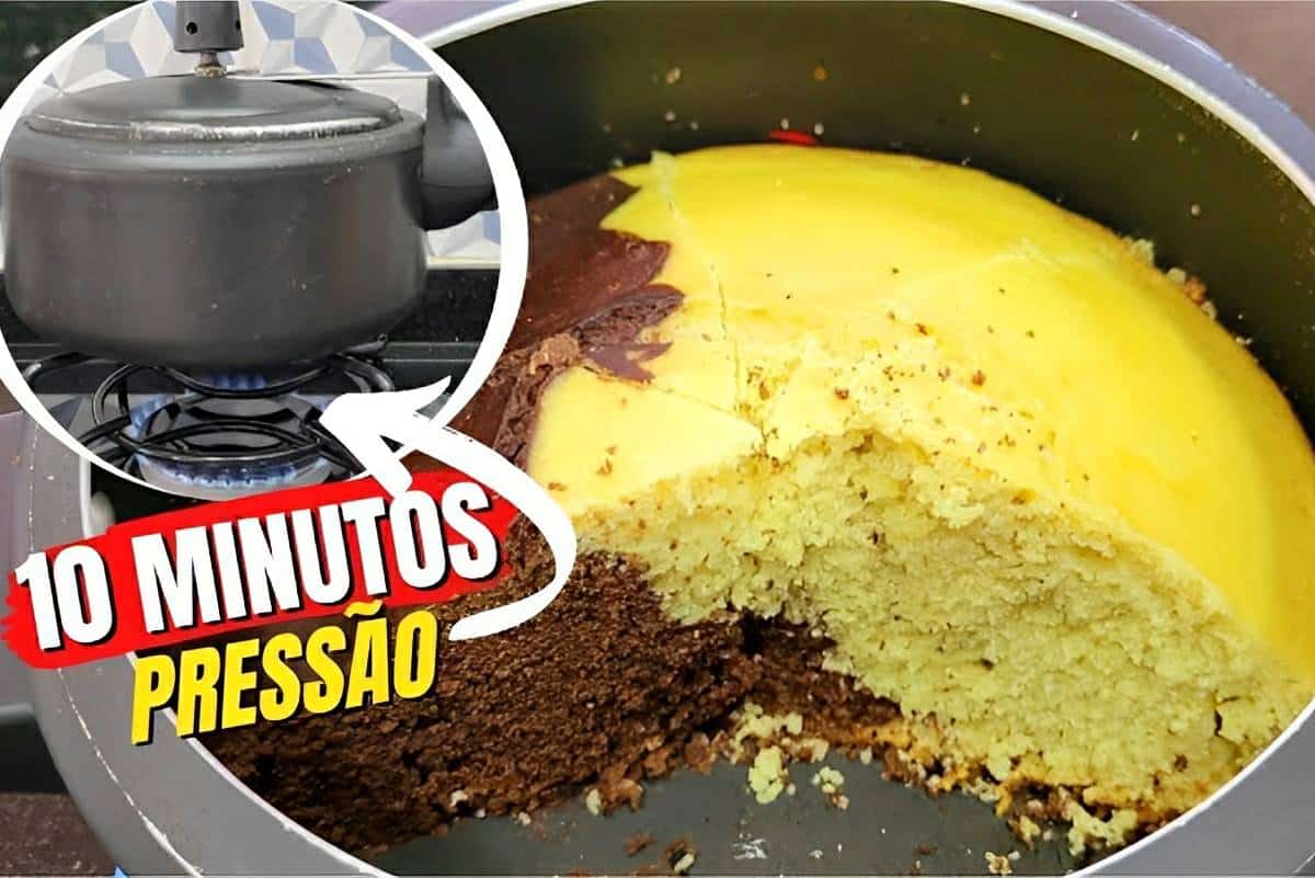 Bolo na panela de pressão fica pronto em 10 minutos e toda família vai adorar