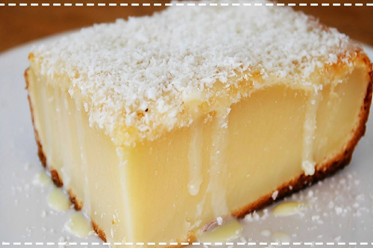 Bolo pega marido um bolo mole com deliciosa cobertura de leite condensado com coco