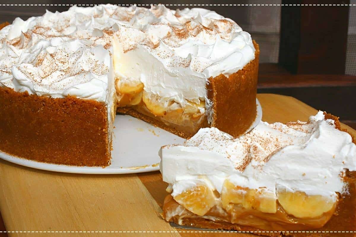 Banoffee uma torta de banana com doce de leite deliciosa fácil de fazer e perfeita para a sobremesa