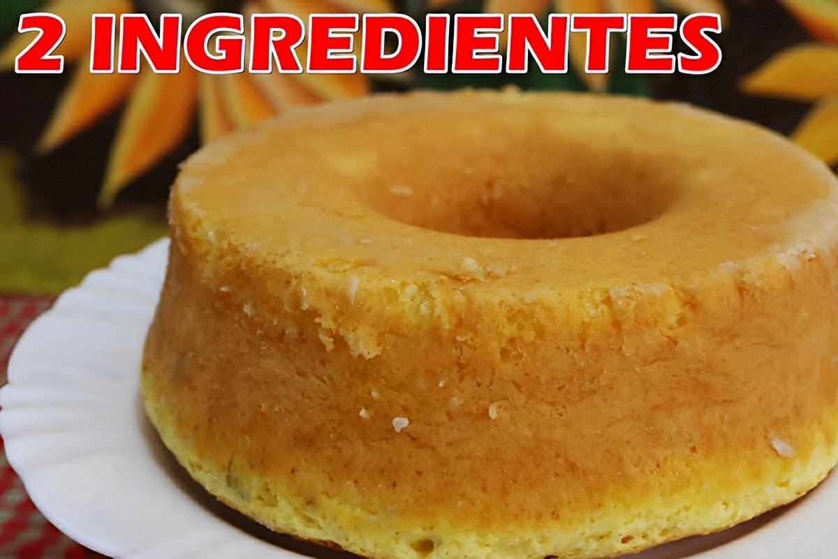 Bolo com apenas 2 ingredientes um bolo macio e fofinho que não precisa de farinha de trigo