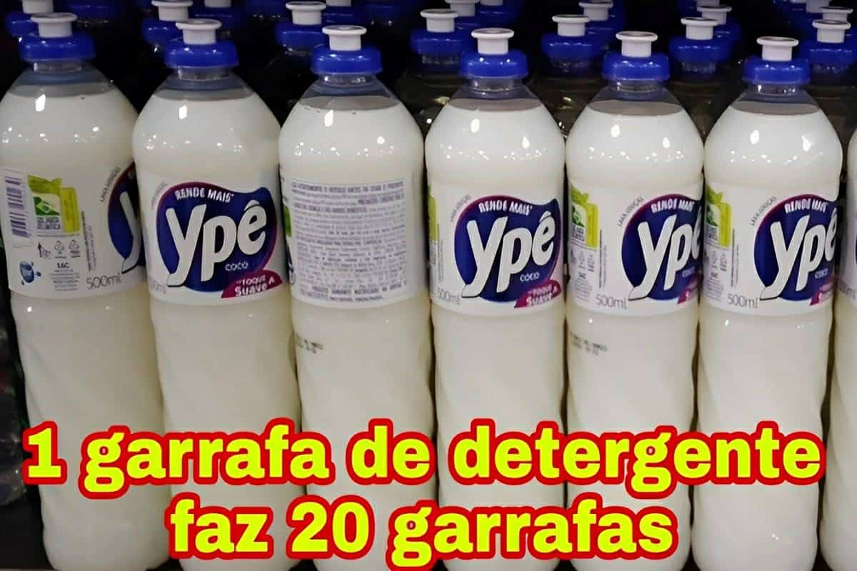 Com uma garrafa de detergente do mercado fiz 25 garrafas de detergente caseiro