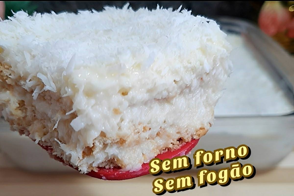 Pavê de coco com 4 ingredientes uma sobremesa fácil que não vai ao fogo e fica maravilhosa