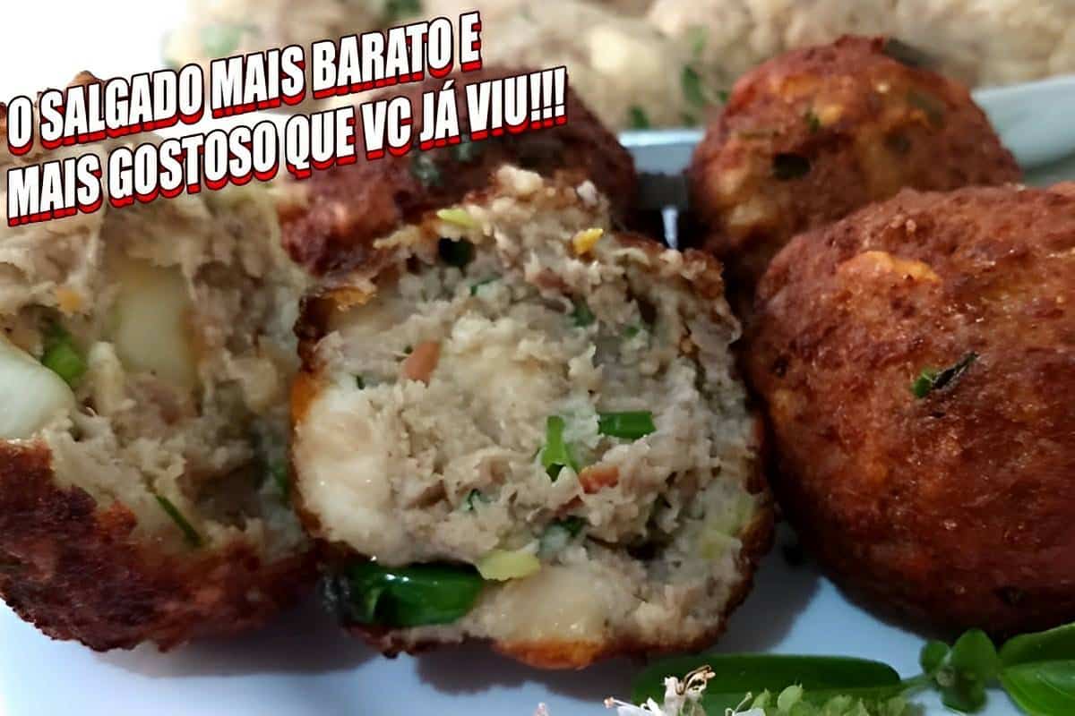 Nunca mais joguei pão amanhecido fora agora eu faço esse delicioso bolinho de carne de boteco