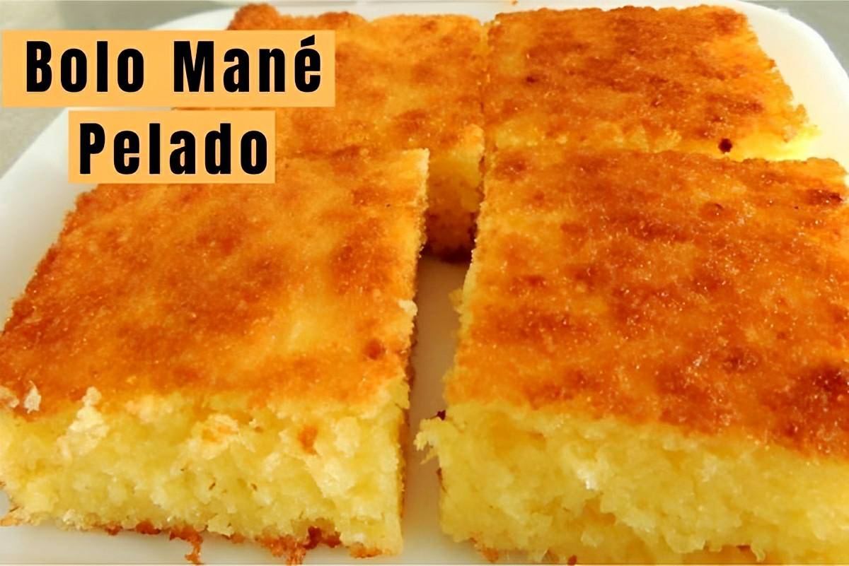 Bolo mané pelado um bolo de mandioca com coco e queijo delicioso e muito fácil de fazer