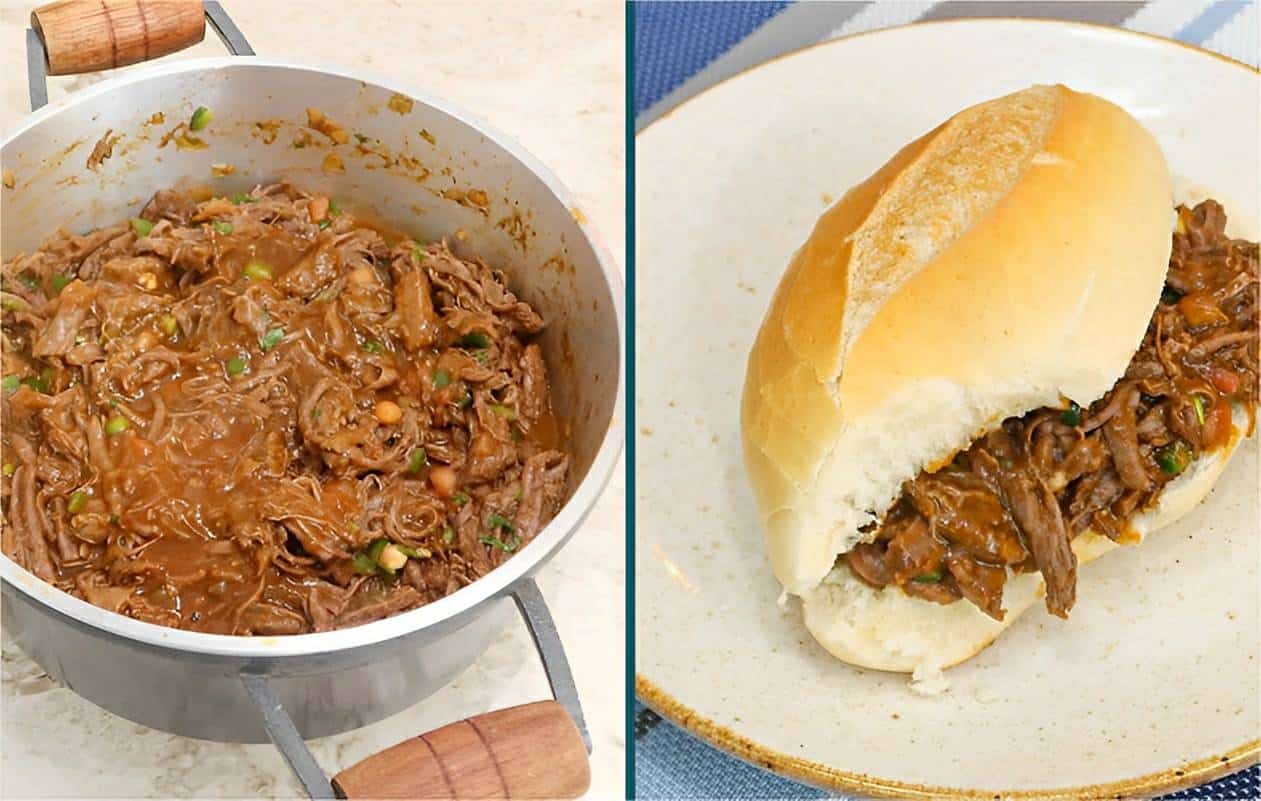 Carne louca para lanches feita na panela de pressão fica pronta em minutos e é uma delícia