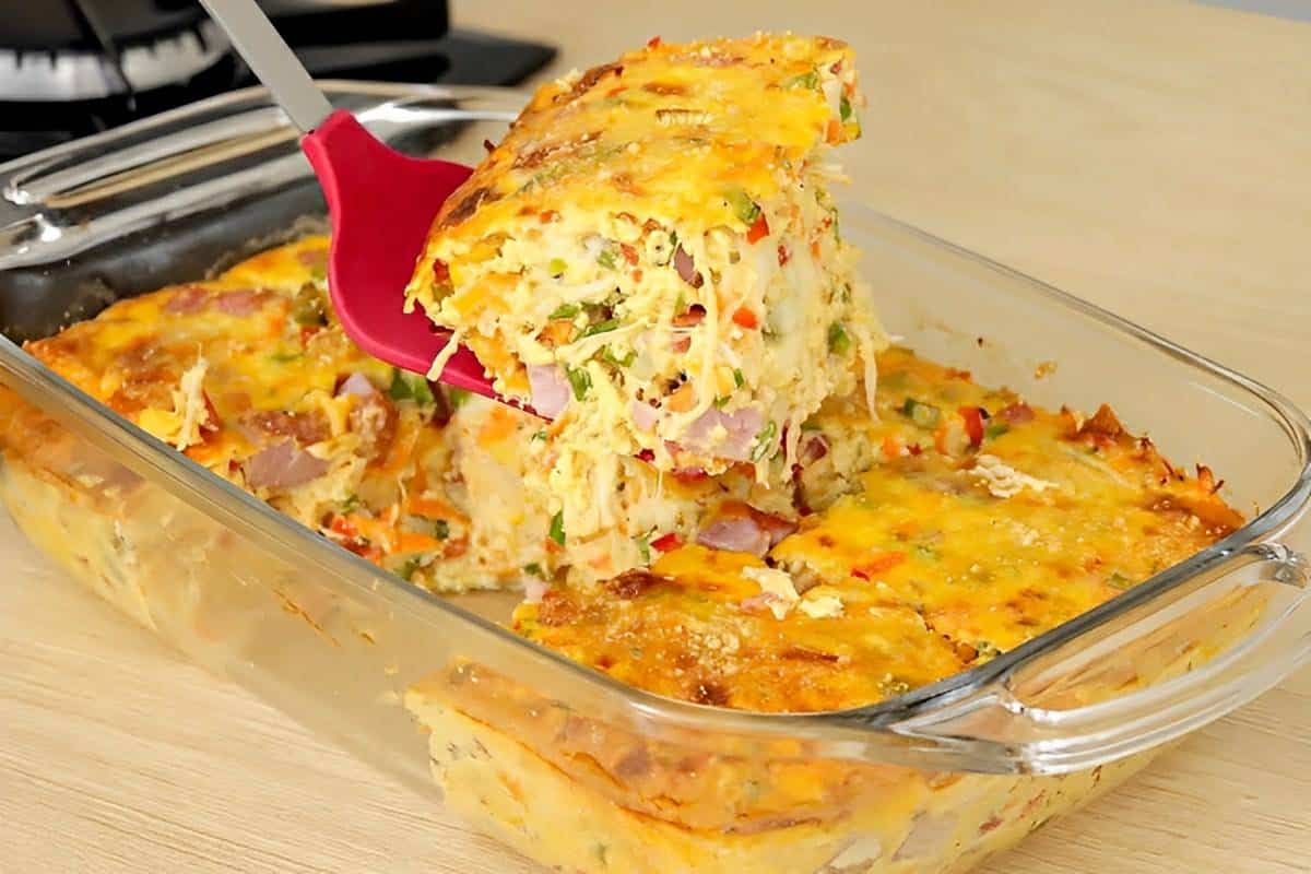 Omelete de forno completo uma delícia sem óleo perfeito para toda família