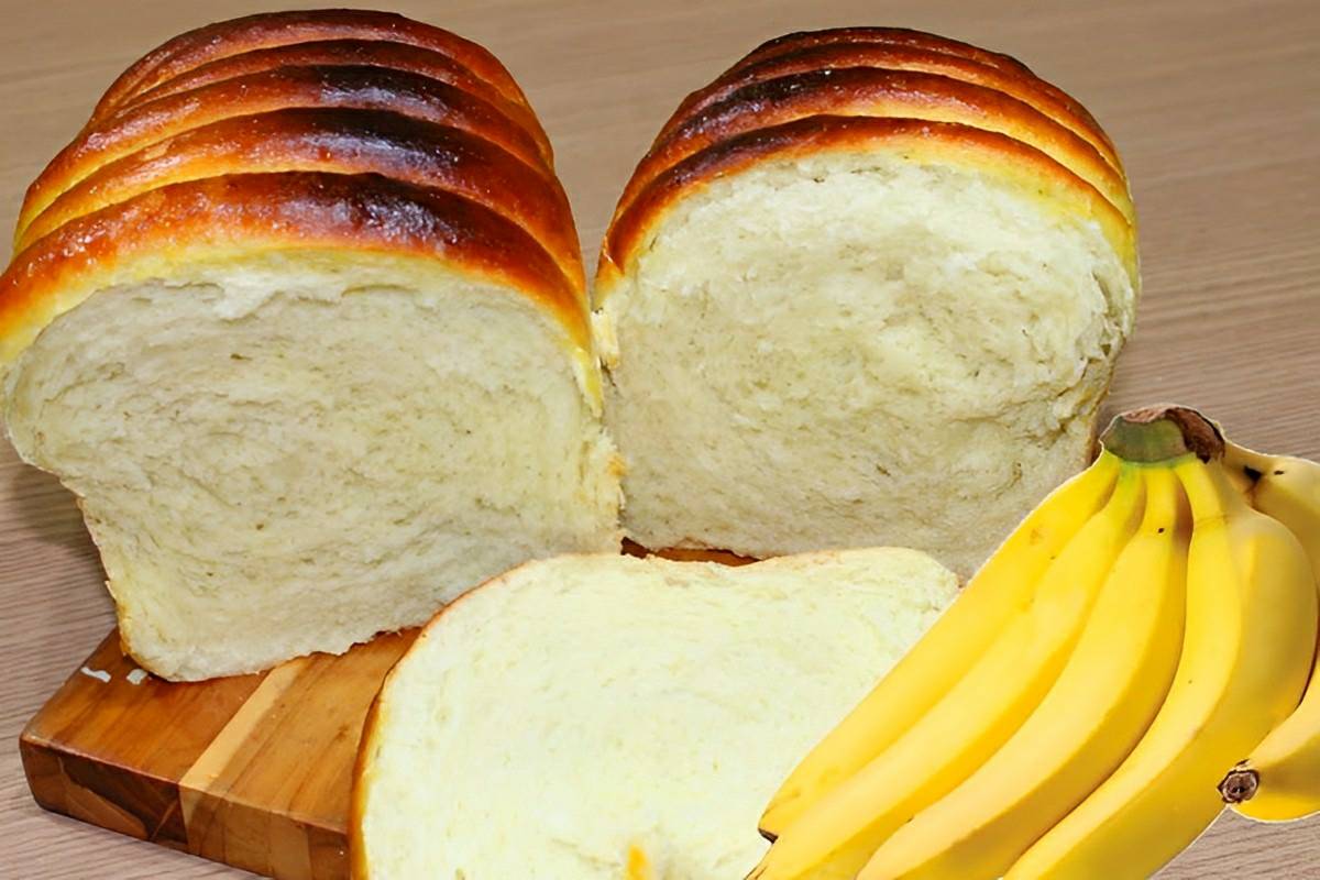 Pão de banana muito fofinho e saudável uma delícia para servir no lanche ou café
