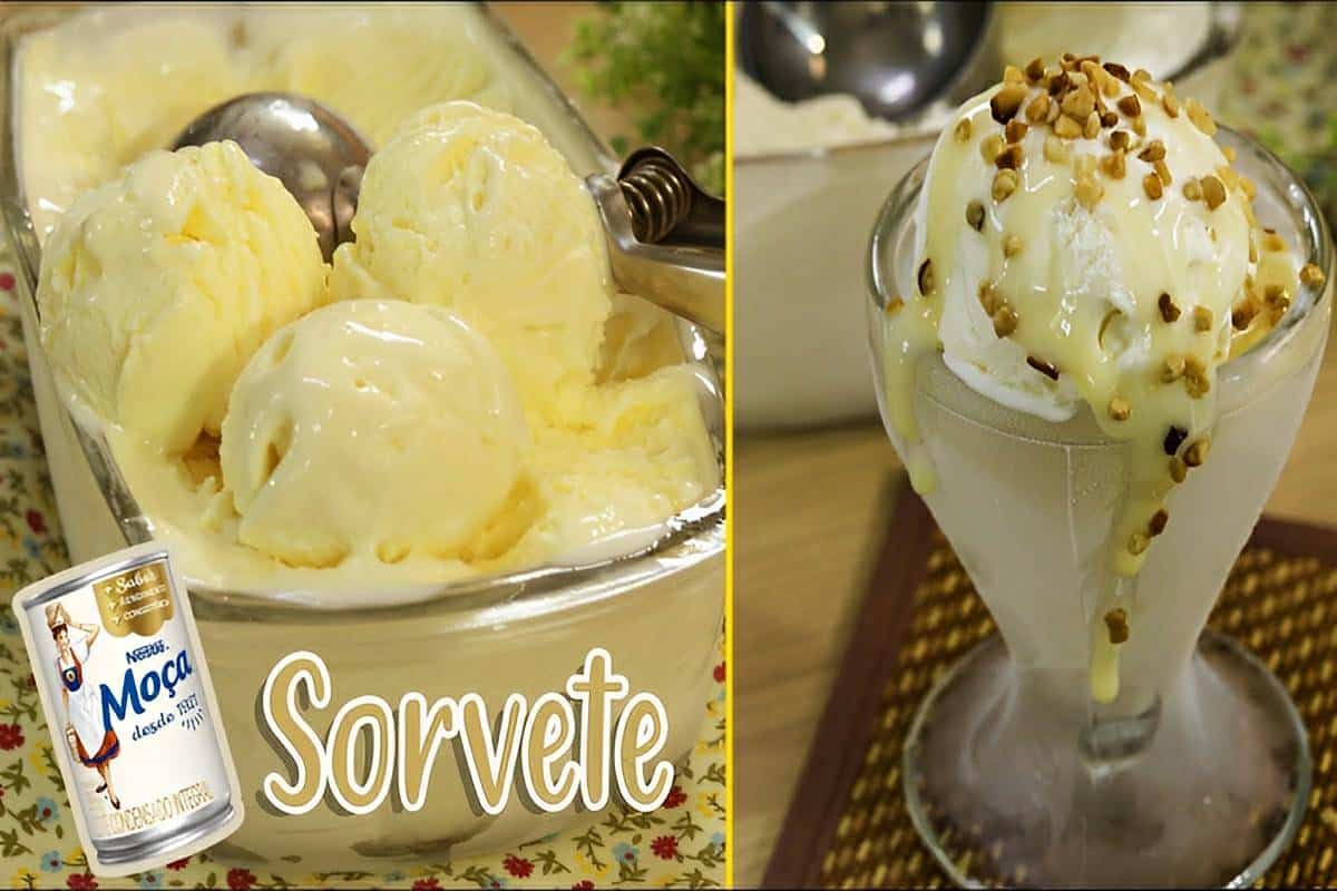 Sorvete de leite condensado cremoso que rende 4 litros é sorvete da melhor qualidade para toda família