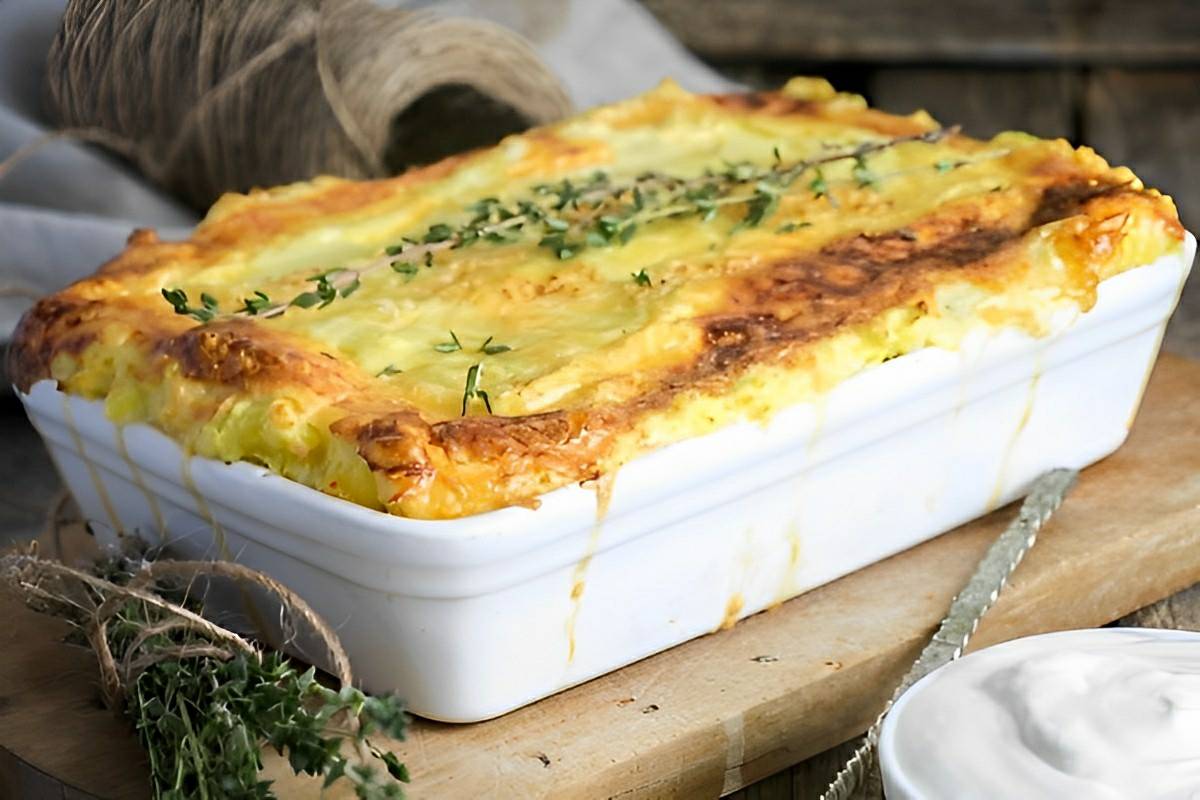 Torta de batata recheada com presunto e queijo uma delícia para servir no almoço ou jantar