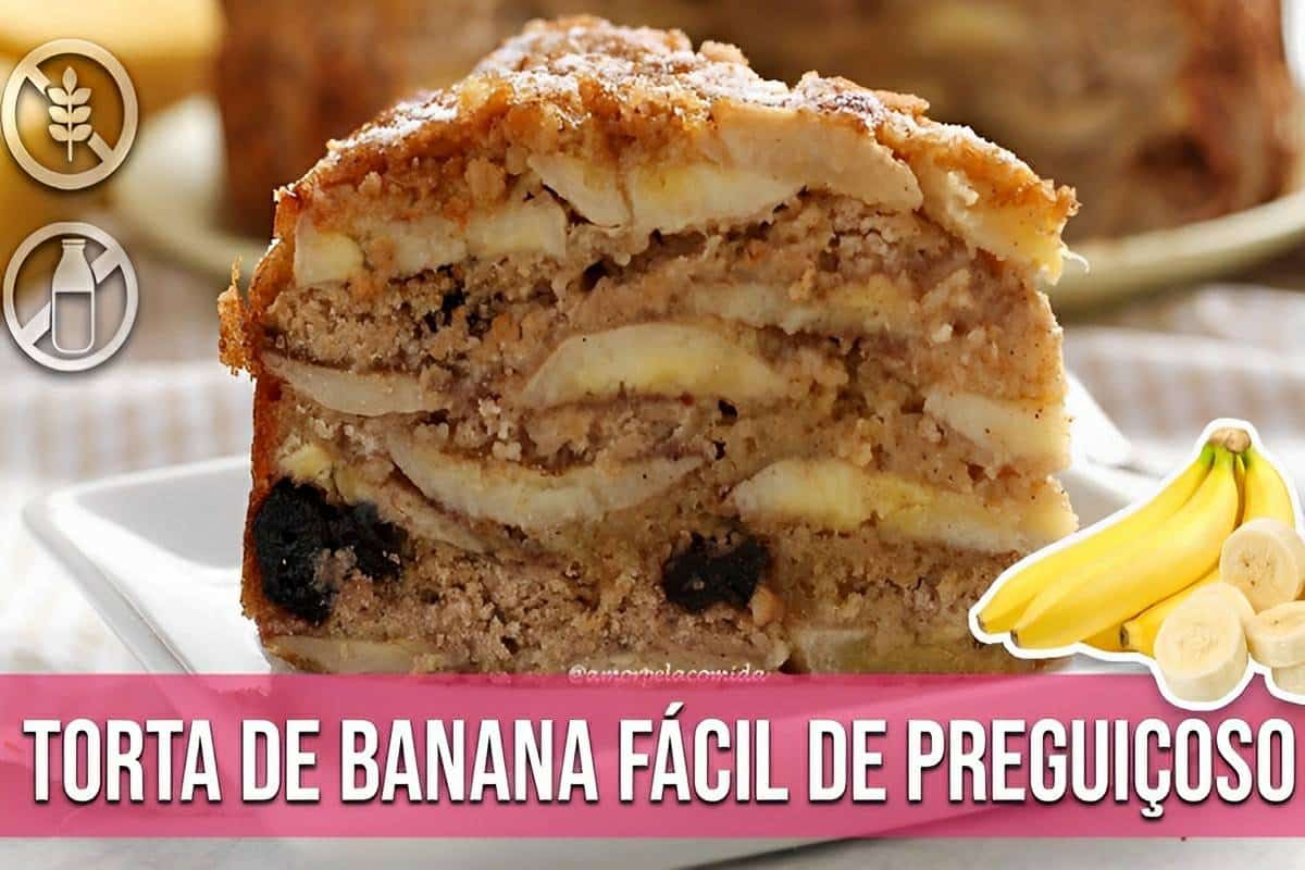 Torta de preguiçoso uma torta de banana muito fácil e que fica pronta em minutos