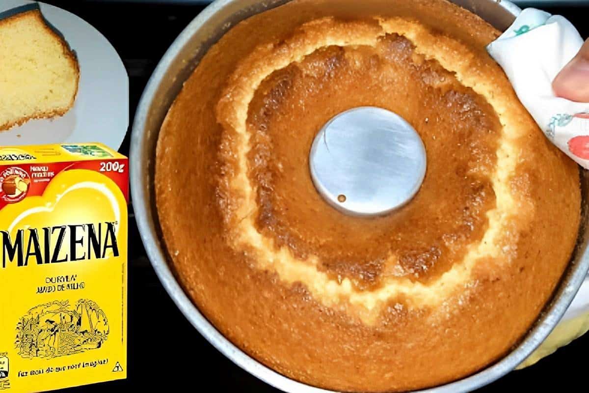 Bolo de maisena fácil uma delícia que fica bem macia e desmancha na boca
