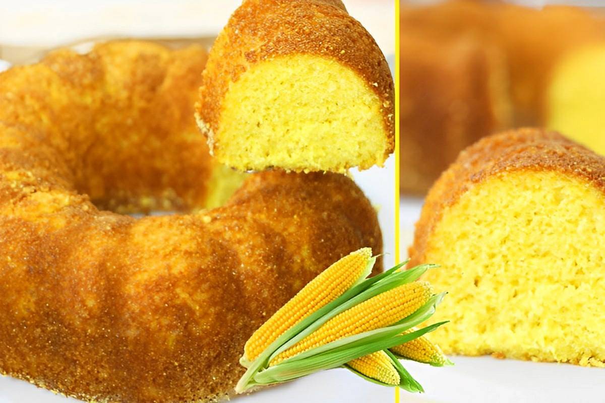 Bolo de milho mais fofinho do mundo fácil e rápido para o lanche ou café