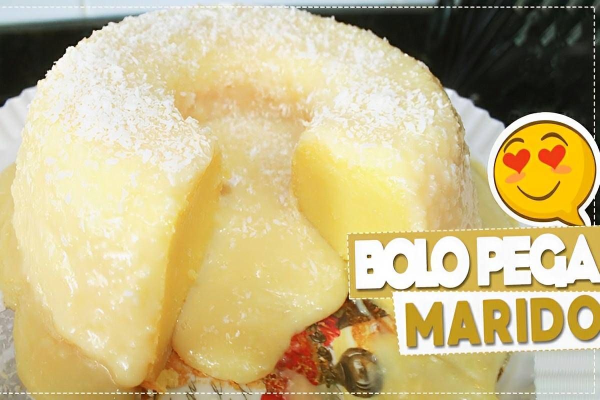 Bolo pega marido um bolo de leite que parece um pudim com cobertura bem cremosa