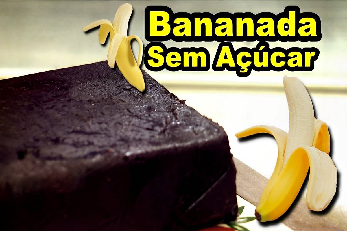 Doce de banana sem açúcar é feito com banana e nada mais e fica uma delícia