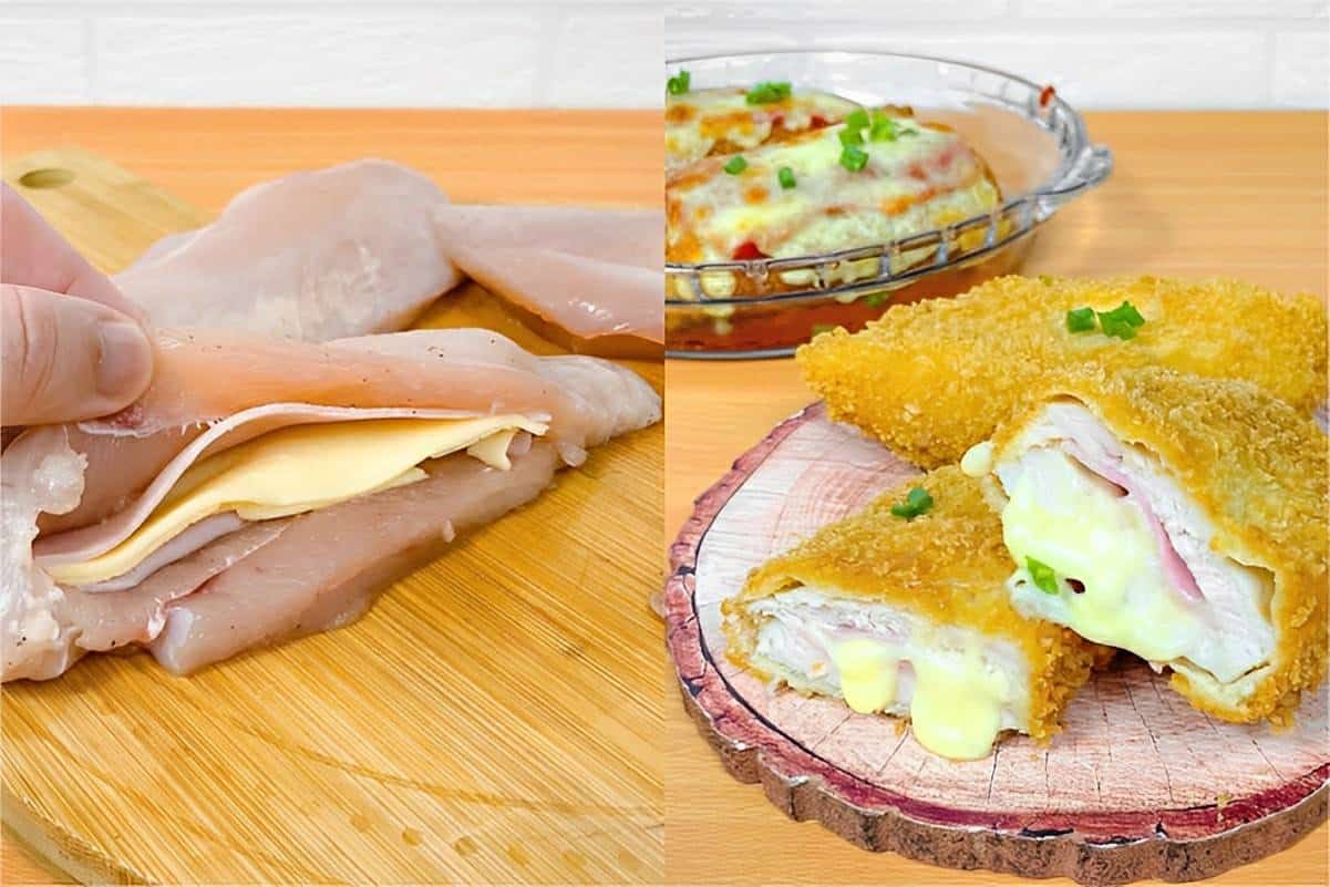 Frango recheado com presunto e queijo para fazer empanado receita prática para o dia a dia