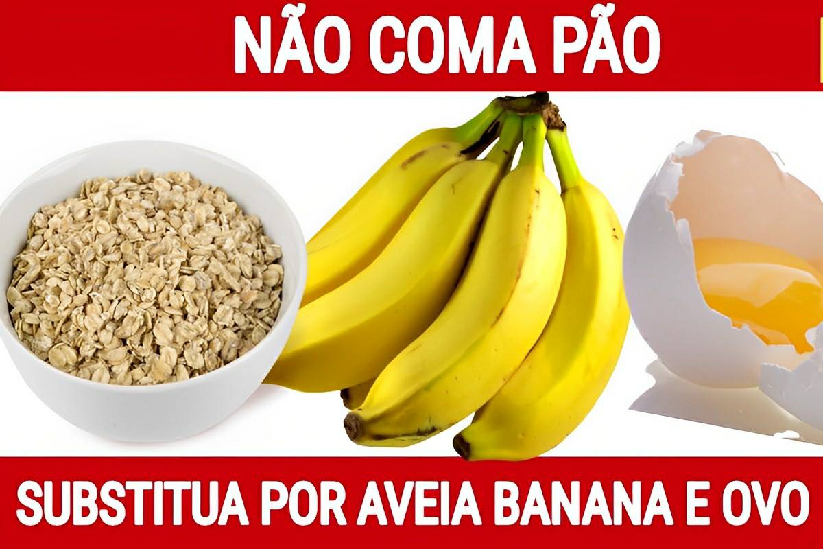 Não coma pão substituia por aveia banana e um ovo e faça uma deliciosa panqueca low carb