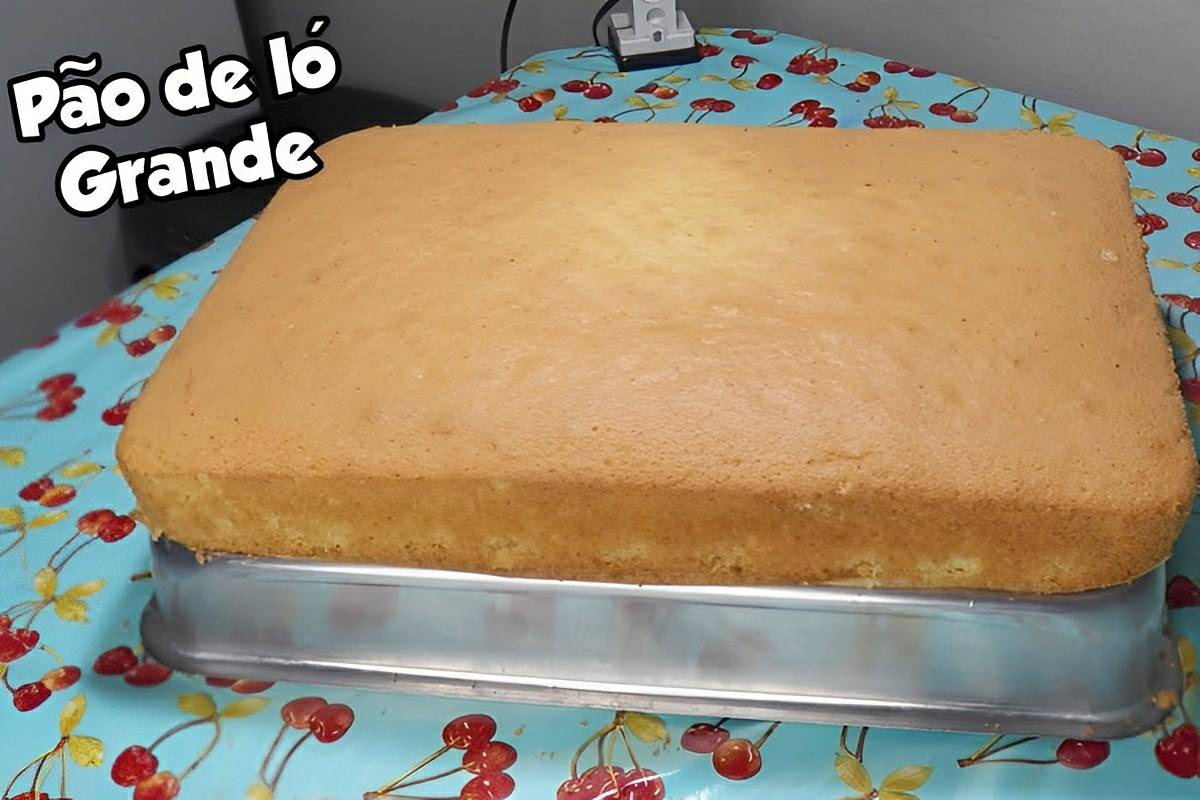 Pão de ló grande sem leite para bolos de até 6 kgs muito fofinho e delicioso