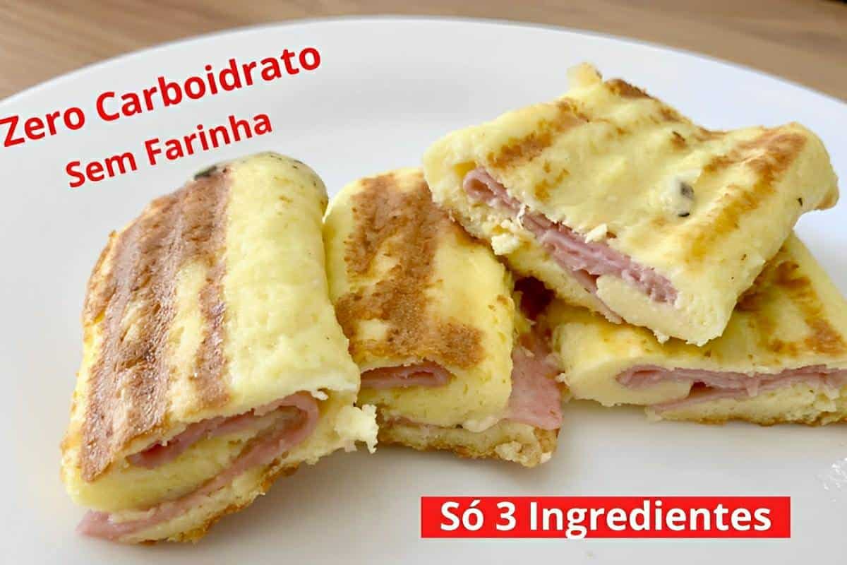 Pão zero carboidratos com apenas 3 ingredientes para substituir o pão tradicional no café da manhã
