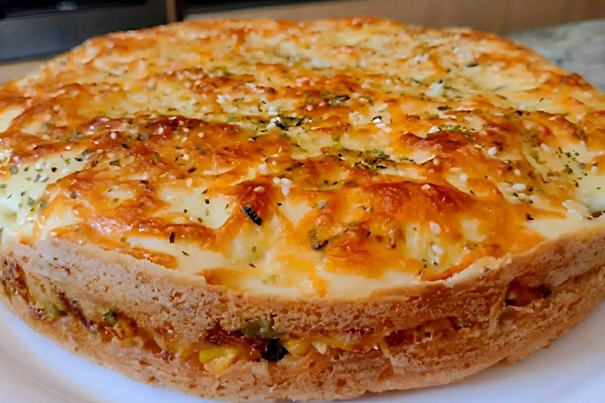 Torta salgada sem farinha de trigo leve saudável e fácil de preparar no lanche ou jantar