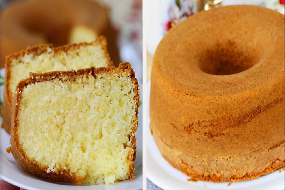 Bolo amanteigado simples macio e fofinho para servir na hora do lanche ou café