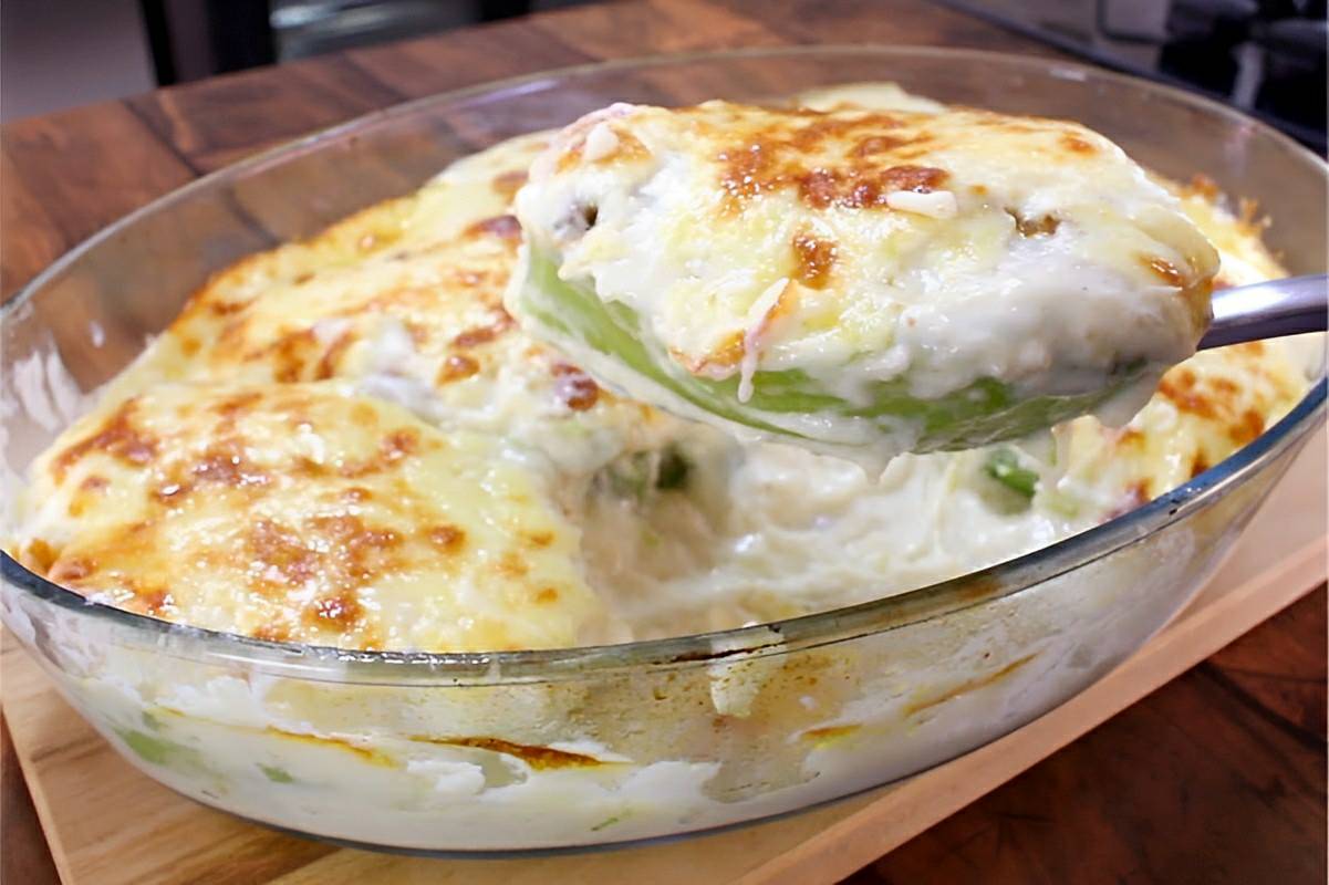 Chuchu gratinado fácil e prático uma refeição leve para toda família
