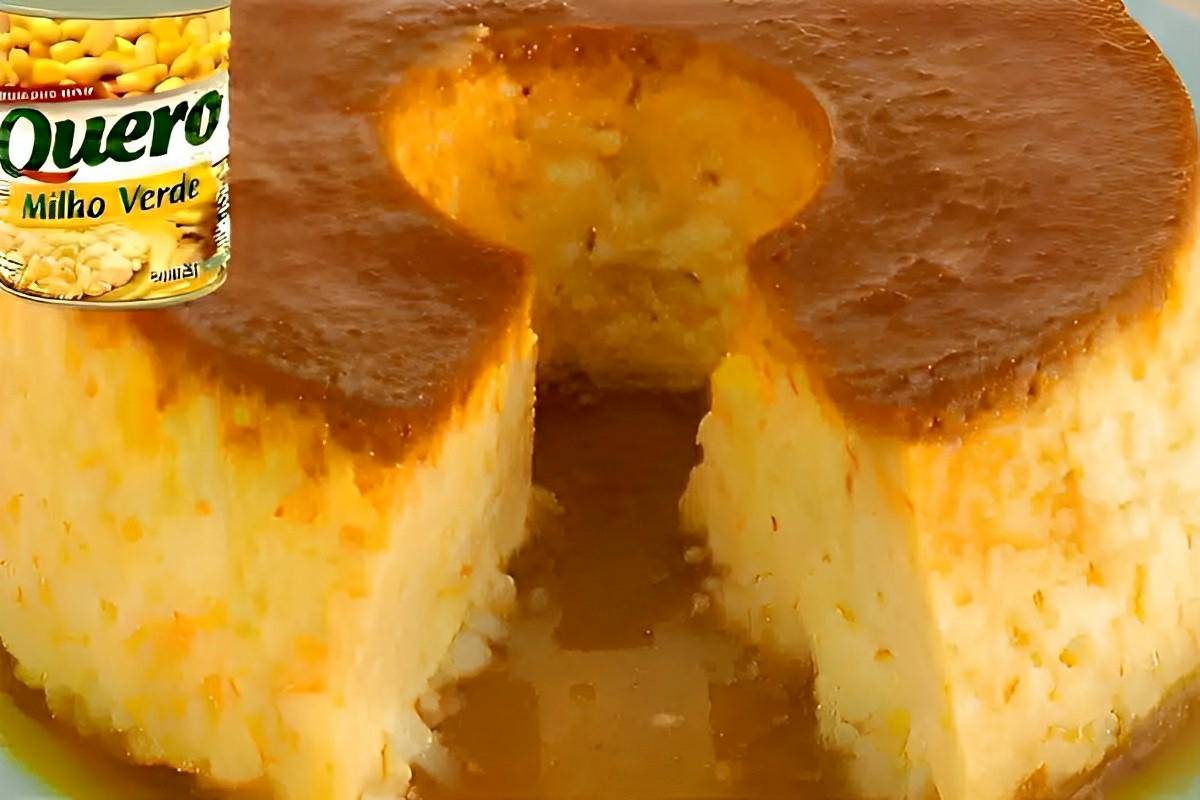 Com apenas uma lata de milho você pode fazer esse pudim de milho fácil e delicioso