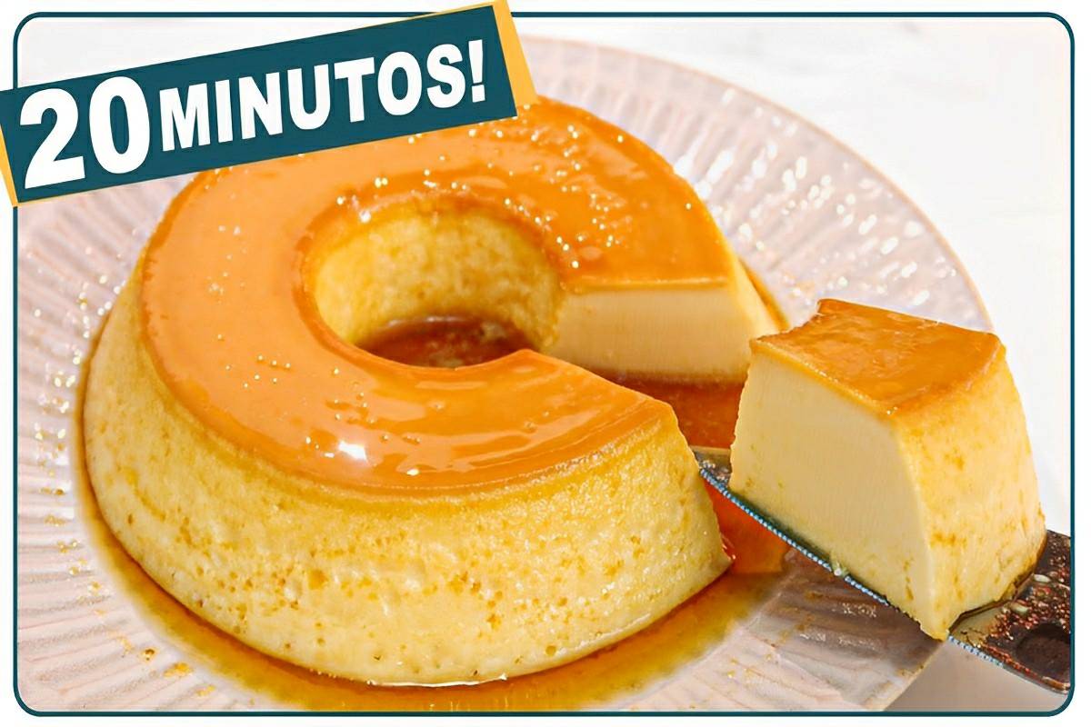Pudim de minuto é uma delícia e fica pronto em apenas 20 minutos na panela de pressão