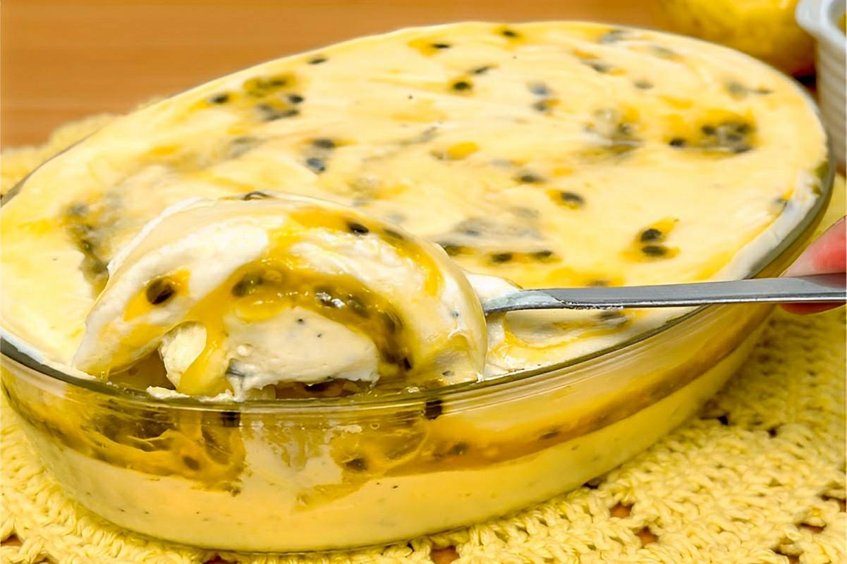 Sobremesa nuvem cremosa de maracujá uma explosão de sabores que vai te surpreender
