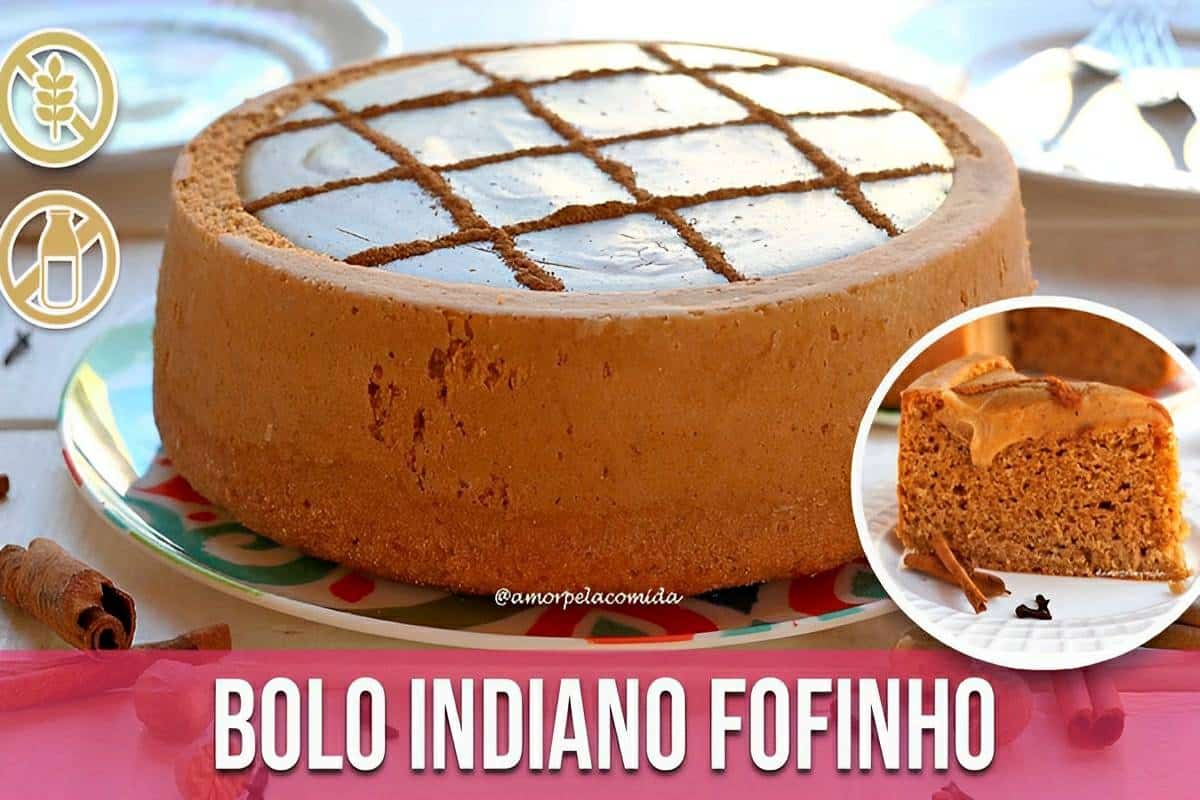 Bolo indiano de liquidificador sem glúten e lactose um bolo delicioso e perfeito para toda a família