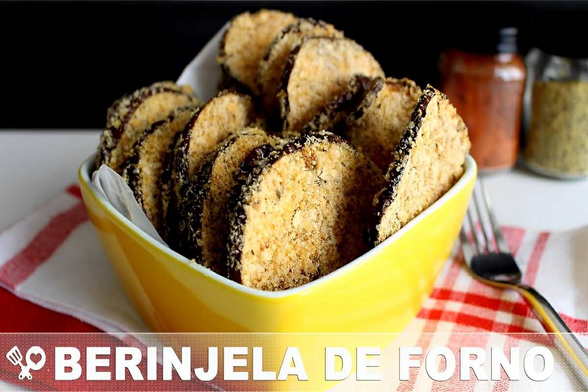 Berinjela de forno crocante deliciosa e muito fácil de fazer