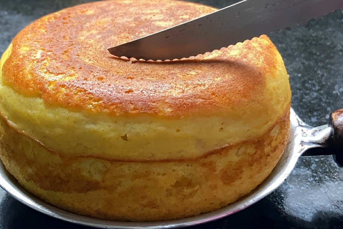Sem açúcar sem farinha de trigo sem leite fiz um bolo de frigideira maravilhoso