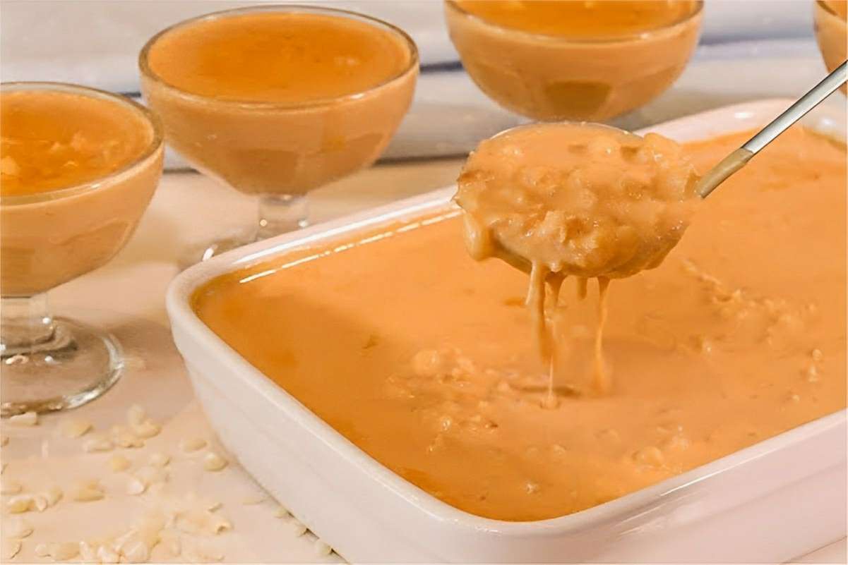 Canjica caramelizada bem cremosa e saborosa para arrasar na sobremesa
