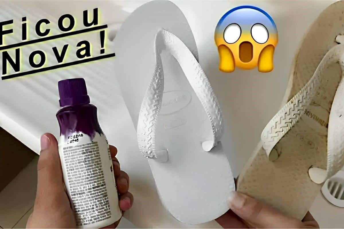 Como limpar chinelos e tênis brancos com uma misturinha caseira de apenas 2 ingredientes