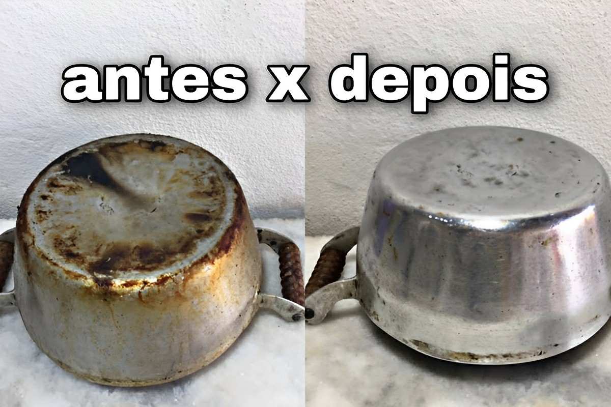 Misturei esses produtos e fiz um limpa alumínio caseiro que removeu todas as manchas da minha panela