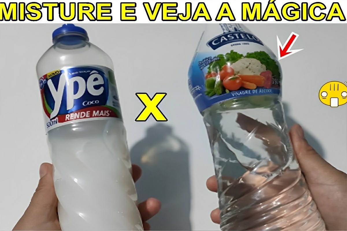 Misturei detergente com vinagre e fiz um limpador caseiro 2 em 1 que limpa e desinfeta